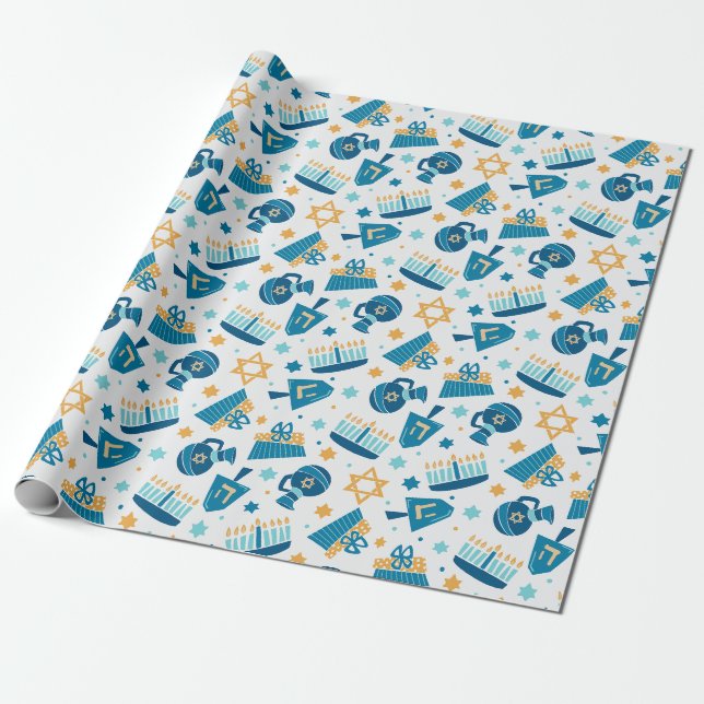 Papier Cadeau Happy Hanoukka Wrapper Paper (Déroulé)