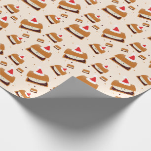 Papier Cadeau Happy S'more Santa Hats Nourriture Noël