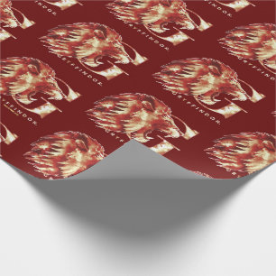 Papier Cadeau Harry Potter   Aquarelle Lion GRYFFINDOR™