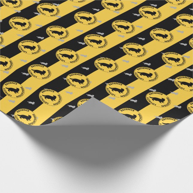 Papier Cadeau Harry Potter | HUFFLEPUFF™ Caractéristiques graphi (Coin)