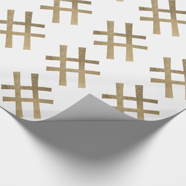 Papier Cadeau Hashtag d'or (Coin)