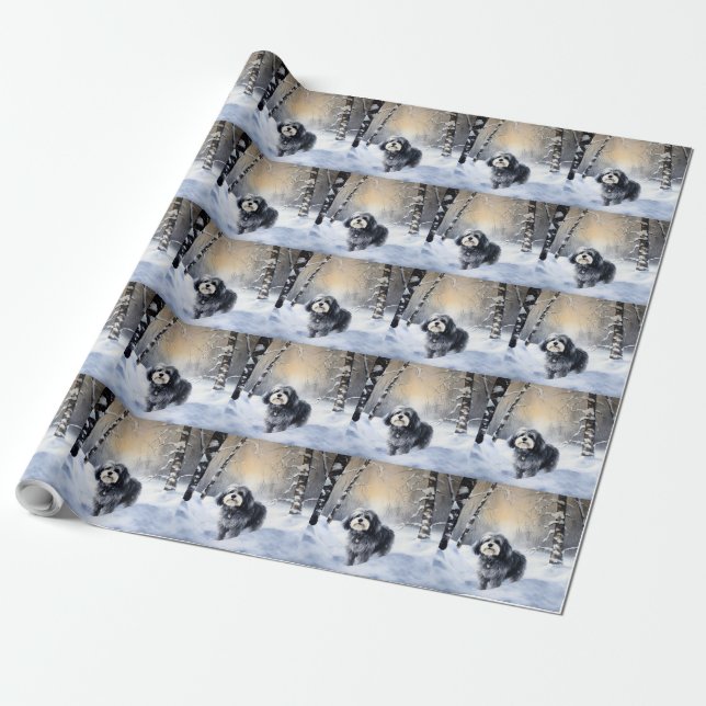 Papier Cadeau Havanais laissez-le neiger Noël (Déroulé)
