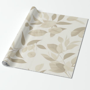 Papier Cadeau Haven feutré élégant : Papier peint blanc et beige