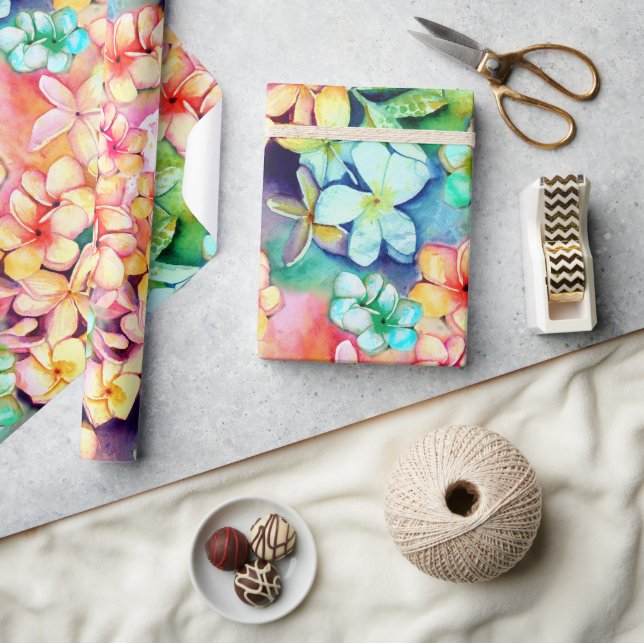 Papier cadeau Hawaiian Floral Plumeria (Artisanat)