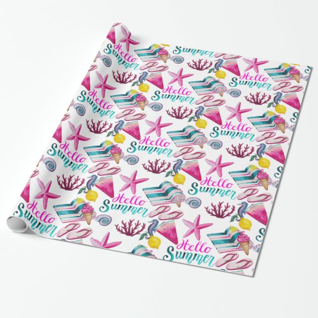 Papier Cadeau Hello Summer (Déroulé)