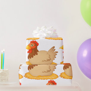 Papier Cadeau Hen assis sur le nid mûre animal de ferme