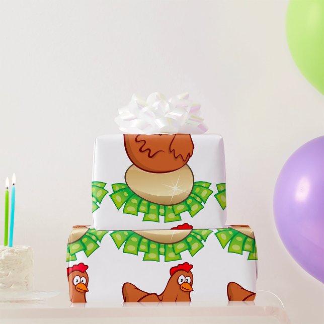 Papier Cadeau Hen Sur Un Oeuf D'Or (Créateur téléchargé)