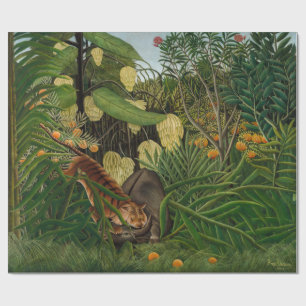 Papier Cadeau Henri Rousseau - Combat entre le tigre et le buffl