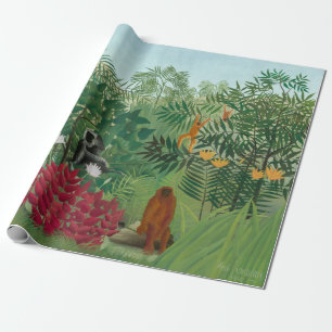Papier Cadeau Henri Rousseau - Forêt tropicale avec singes