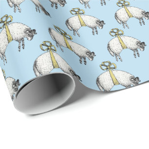 Papier Cadeau Heraldique Bandé en laiton Bélier crête de mouton 