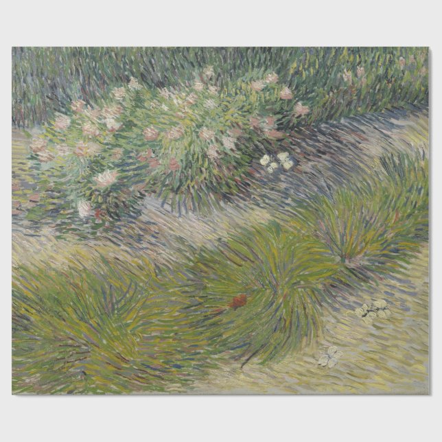 Papier Cadeau Herbes et papillons Vincent Van Gogh (Plat)