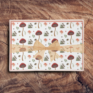 Papier Cadeau Hérisson Motif Cottagecore de la forêt de champign
