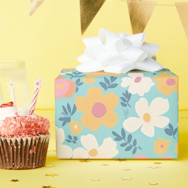 Papier Cadeau Heure d'été Posy Motif (Fête d'anniversaire)