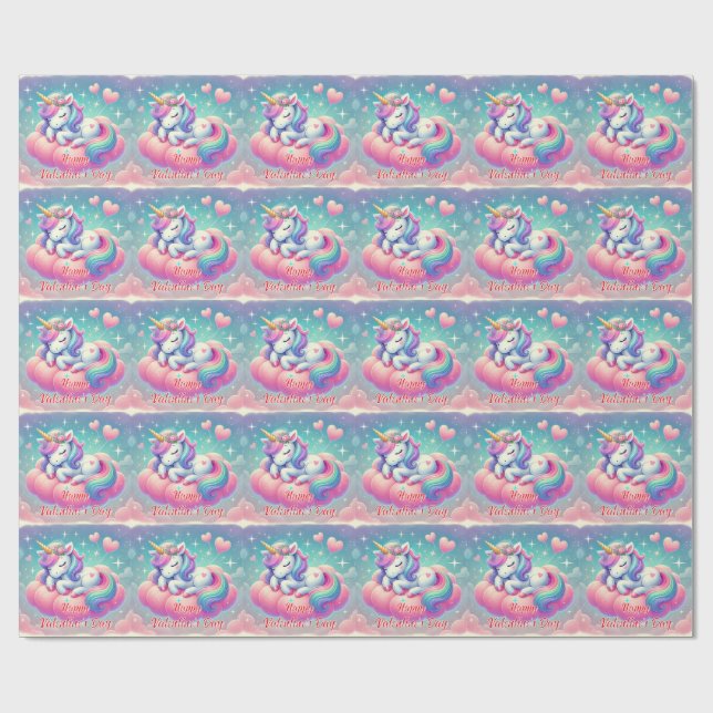 Papier Cadeau Heureuse Sainte-Valentin (Plat)