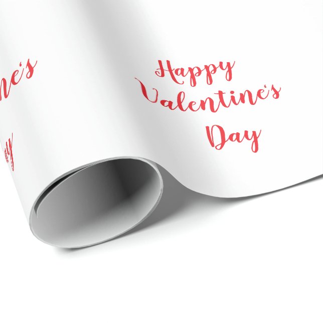 Papier Cadeau Heureuse Sainte-Valentin Romantique Red Cute 2025 (Coin rond)