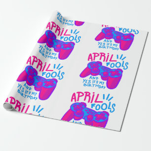Papier Cadeau heureux April Fools Day gamer anniversaire