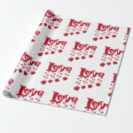 PAPIER CADEAU HEUREUX JOUR DE LA VALENTINE 2024 LOVE RED HEART