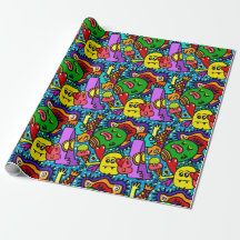 HEUREUX papier d'enveloppement MONSTER