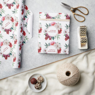 Papier Cadeau Heureux toujours après le Mariage floral