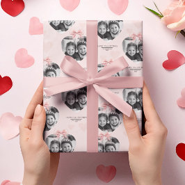 Papier Cadeau Heureux Valentine's personnalisée Heart Photo Past