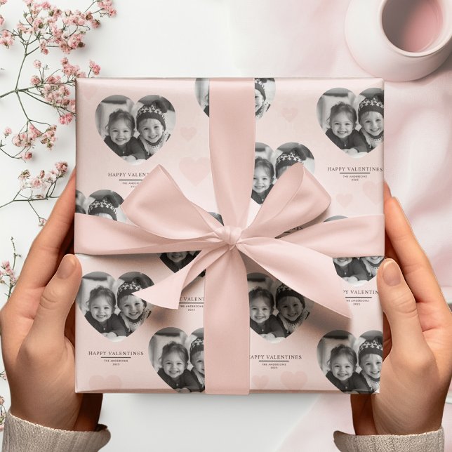 Papier Cadeau Heureux Valentine's personnalisée Heart Photo Past (Créateur téléchargé)