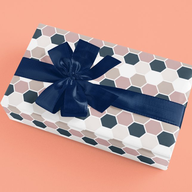 Papier Cadeau Hex bleu bleu bleu marine (Créateur téléchargé)