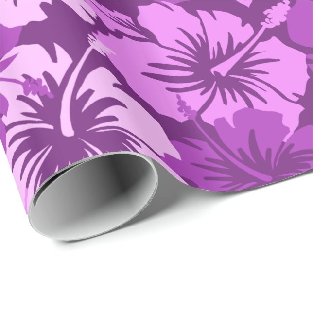 Papier Cadeau Hibiscus épique papier d'enveloppement hawaïen flo (Coin rond)