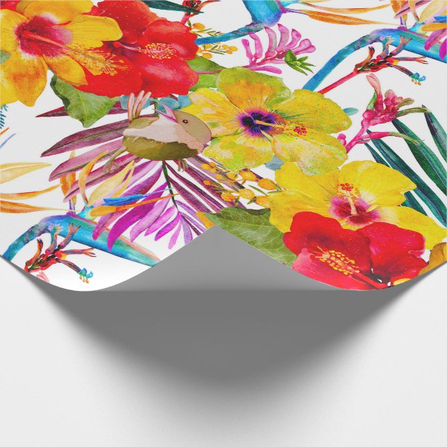 Papier Cadeau Hibiscus tropical Motif d'été (Coin)