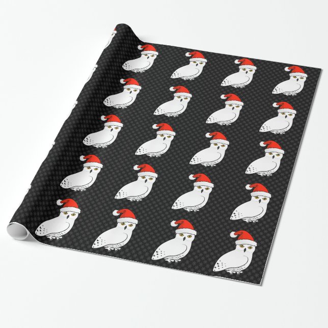 Papier Cadeau Hibou Père Noël de Milou (Déroulé)