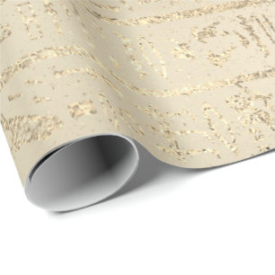 Papier Cadeau Hiéroglyphes égyptiens Faux Gold Pastel Sepia