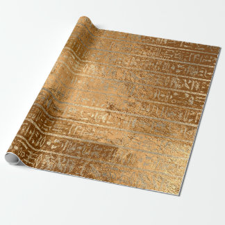 Papier Cadeau Hiéroglyphes égyptiens Grass Or Grass Metallic Str