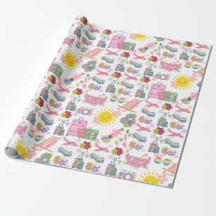 Papier Cadeau Hippie Summer Voyage Conception de vacances
