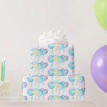 Hippo Anniversaire bleu doux cadeau ballon