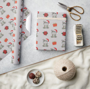 Papier Cadeau Hippo Noël Animaux hippopotames