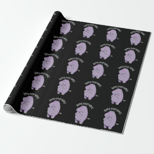 Papier Cadeau Hippo-poot-amus Drôle Farting Hippo Pun Dark BG