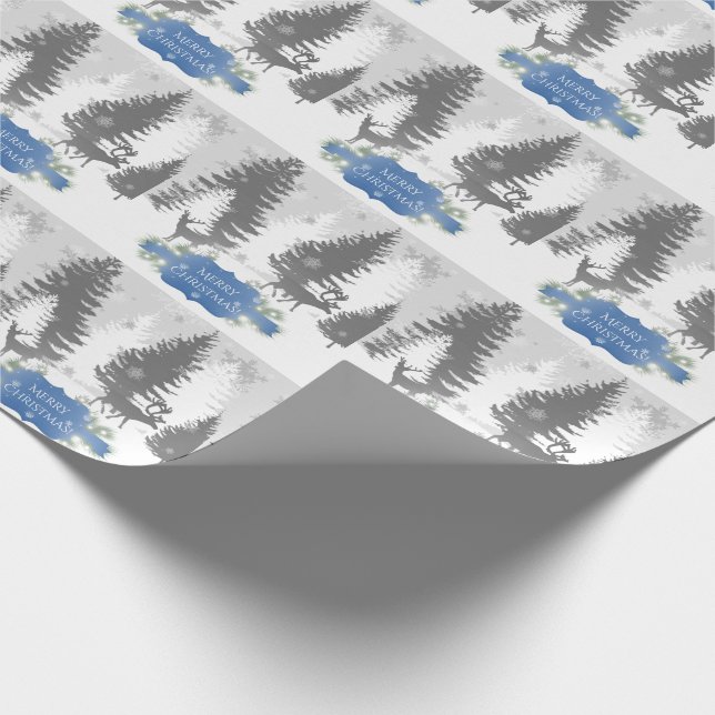 Papier Cadeau Hiver Wonderland Wrapper Papier - Bleu (Coin)
