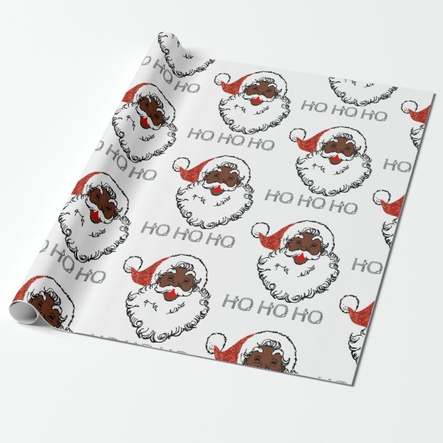 Papier Cadeau ho black père Noël (Déroulé)