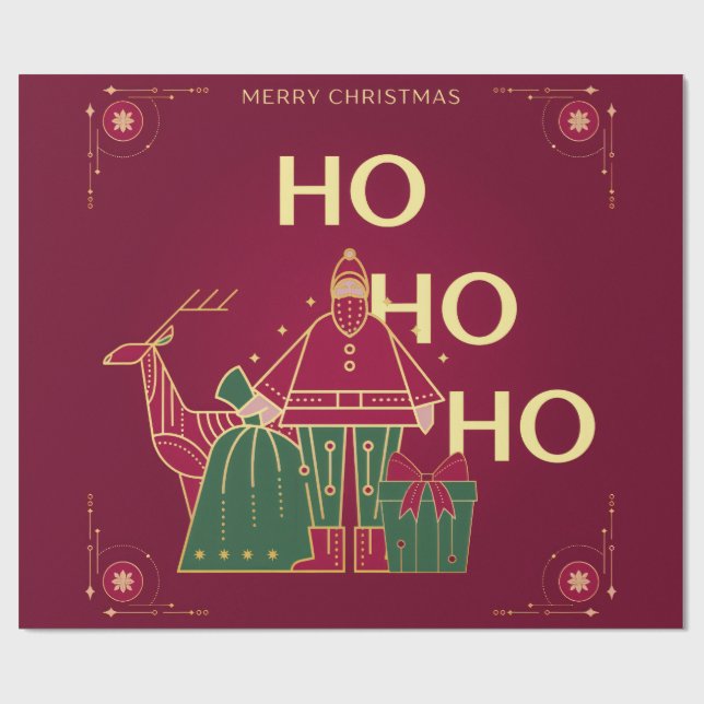 Papier Cadeau Ho ho ho (Plat)
