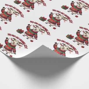 Papier Cadeau Ho Ho Ho Chapeau de Père Noël Noël Chèvre de Noël