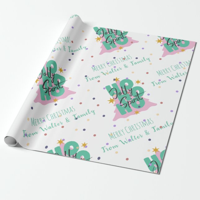 Papier Cadeau Ho Ho Ho Green business Cadeau de Noël (Déroulé)