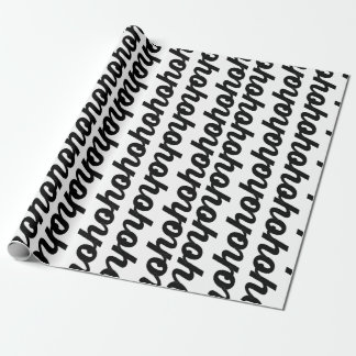 Papier Cadeau HO HO HO manuscrit audacieux de noir