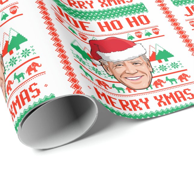 PAPIER CADEAU HO HO HO MERRY XMAS (Coin rond)