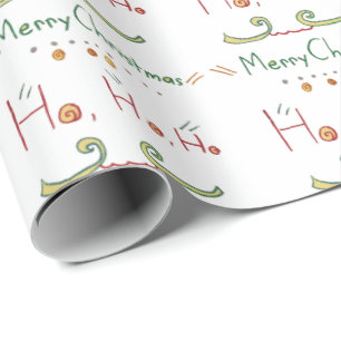 Papier Cadeau HO HO HO papier d'emballage de Joyeux Noël