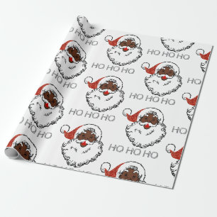 Papier Cadeau ho noir père Noël papier d'emballage