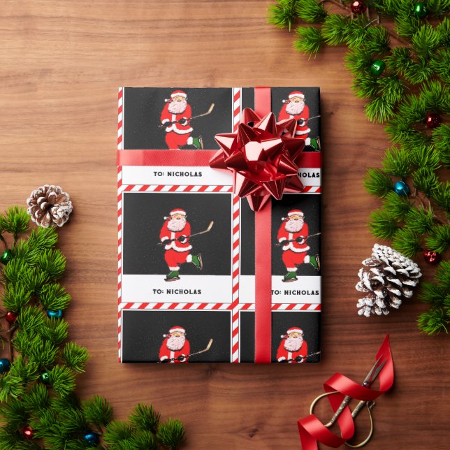Papier Cadeau Hockey Christmas (Cadeau de vacances)