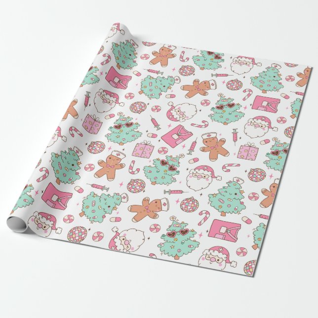 Papier Cadeau Holiday Cheer Nurse Edition (Déroulé)