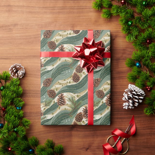 Papier Cadeau Holiday Pinecone (Cadeau de vacances)
