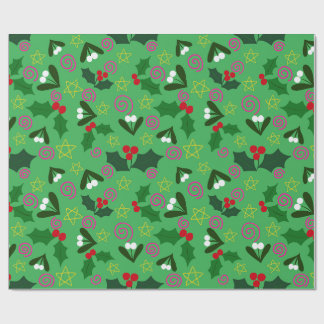 Papier Cadeau Holly and Mistletoe Holiday Wrapping Paper
