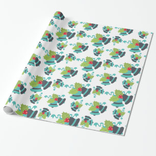 Papier Cadeau Holly Berry Jingle Bells Papier d'enveloppement de