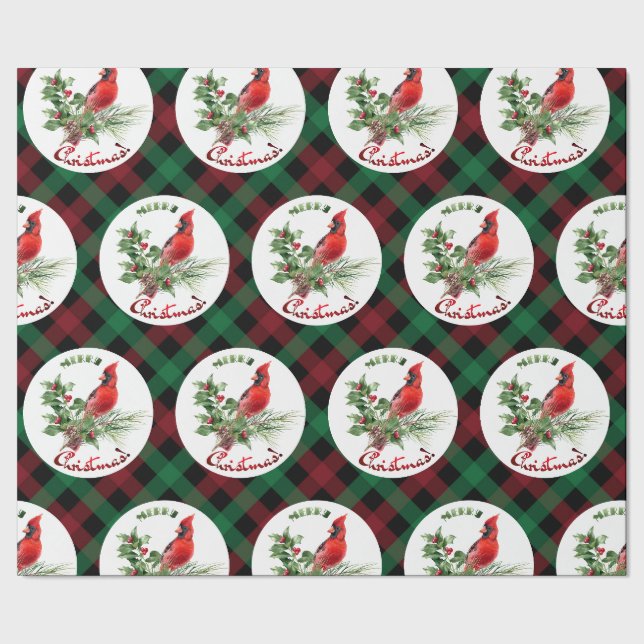 Papier Cadeau Holly Jolly Bonjour Noël (Couture)